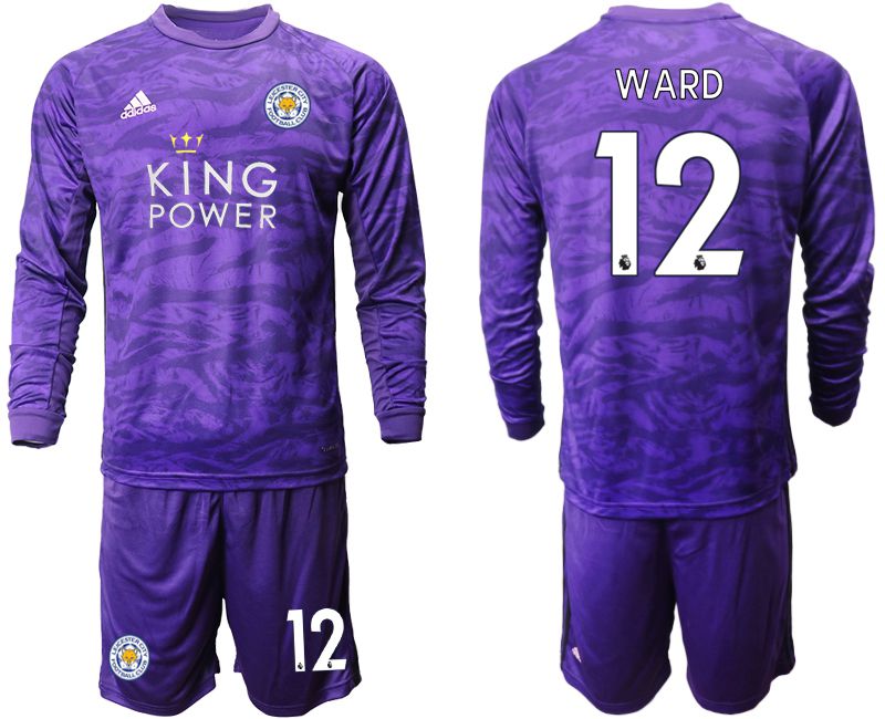 Men 2019-2020 club Leicester City purple long sleeved Goalkeeper #12 Soccer Jersey->->Soccer Club Jersey